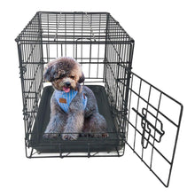 将图片加载到图库查看器,20" Pet Kennel Cat Rabbit Folding Steel Crate Animal Playpen Wire Metal Cage Black