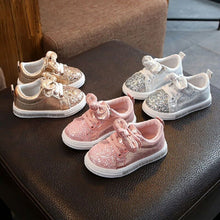 将图片加载到图库查看器,1-3 Years Toddler Baby Girls Bow Sequin Crib Shoe Trend Casual Shoes Dress Shoes