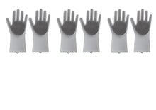 将图片加载到图库查看器,Silicone Cleaning Brush Scrubber Gloves Heat Resistant, Great for Dish wash, Cleaning, Pet hair care (Mint)