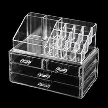 将图片加载到图库查看器,Multi-check & 4 Drawers Integrated Acrylic Makeup Case Cosmetics Organizer Transparent