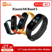 将图片加载到图库查看器,In Stock Xiaomi Mi Band 5 Smart Bracelet 1.1" AMOLED Colorful Screen Heart Rate Fitness Tracker Bluetooth 5.0 Waterproof Miband5