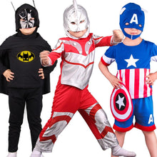 将图片加载到图库查看器,Halloween cosplay costume Set Spider mask Suit Party Costume Kids Long Sleeve spider Red man Performance Apparel Children's baby