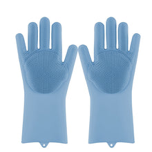 将图片加载到图库查看器,Magic Silicone Dishwashing Scrubber Dish Washing Sponge Rubber Scrub Gloves Kitchen Cleaning 1 Pair