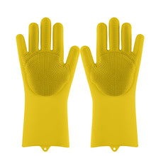 将图片加载到图库查看器,Magic Silicone Dishwashing Scrubber Dish Washing Sponge Rubber Scrub Gloves Kitchen Cleaning 1 Pair