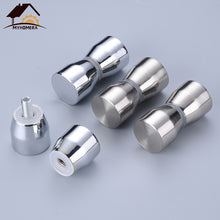 将图片加载到图库查看器,Eprolo Myhomera Door Handle Glass Door Knob Puller Push Bathroom Shower Cabinet Handles Dia 1.2'' Aluminum Brushed / Silver w/ Screw