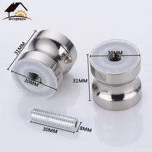 将图片加载到图库查看器,Eprolo Myhomera Door Handle Glass Door Knob Puller Push Bathroom Shower Cabinet Handles Dia 1.2'' Aluminum Brushed / Silver w/ Screw