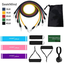 将图片加载到图库查看器,ttt new 14Pcs Resistance Bands Set Yoga Exercise Fitness Band Rubber Loop Tube Bands Gym Fitness Exercise Pilates Yoga Brick