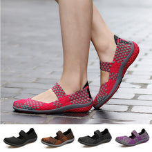将图片加载到图库查看器,New Women Breathable Fitness Mary Jane Shoes Soft Woven Walking Sneakers Lightweight Yoga Shoes