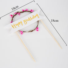 将图片加载到图库查看器,Flower LED Wedding Cake Topper Baby Shower For Girl Happy Birthday Cake Topper Party Decoration Suppliers Cake Decorating Tool