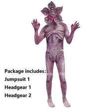 将图片加载到图库查看器,Halloween Women Men Scary Demogorgon Biochemical Zombie Cosplay Costume Mask Headgear Set Carnival Digusting Men-eater Outfit