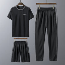 将图片加载到图库查看器,Tracksuits Men Sweatshirt Sporting 2020 New Summer T-shirt + Pants + Short Casual Track Suit Fashion Sportswear Fitness Jogger