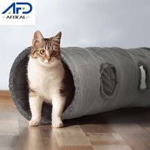 将图片加载到图库查看器,Gray Collapsible Cat Tunnel Funny Plush Cat Tunnel Kitten Play Tube with Ball Interactive Toy Ball Cat Pet Toy