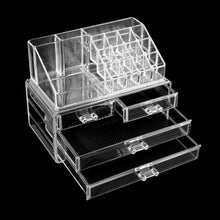 将图片加载到图库查看器,Multi-check & 4 Drawers Integrated Acrylic Makeup Case Cosmetics Organizer Transparent