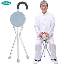 将图片加载到图库查看器,Cofoe crutch Elderly Walking Chair Stick Chair Folding Aluminium Lightweight Portable Folding Walker Cane Walking Stick Elderly
