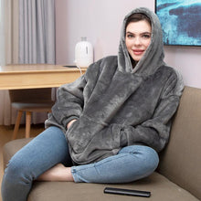 将图片加载到图库查看器,Oversized Hoodies Sweatshirt Women Winter Hoodies Fleece Giant TV Blanket With Sleeves Pullover Oversize Women Hoody Sweatshirts