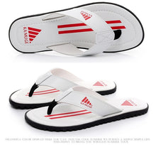 将图片加载到图库查看器,Brand PU Leather Summer Men Slippers Beach Sandals Comfort Men Casual Shoes Fashion Men Flip Flops Hot Sell Footwear 2019