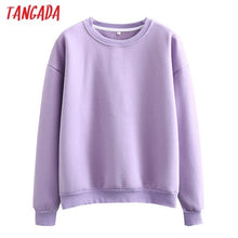 将图片加载到图库查看器,Tangada women fleece hoodie sweatshirts winter japanese fashion 2020 oversize ladies pullovers warm pocket hooded jacket SD60