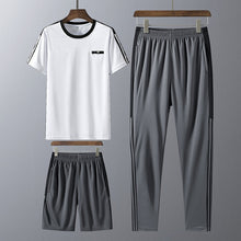 将图片加载到图库查看器,Tracksuits Men Sweatshirt Sporting 2020 New Summer T-shirt + Pants + Short Casual Track Suit Fashion Sportswear Fitness Jogger