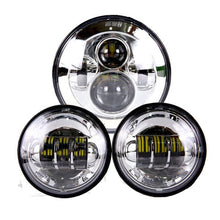 将图片加载到图库查看器,7" 6500K White Light IP67 Waterproof LED Headlight 2pcs 4.5" 6-LED Fog Lamps Kit for Vehicles