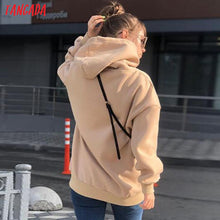 将图片加载到图库查看器,Tangada women fleece hoodie sweatshirts winter japanese fashion 2020 oversize ladies pullovers warm pocket hooded jacket SD60