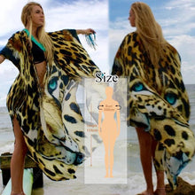 将图片加载到图库查看器,2020 Bikini Cover-ups Bohemian Dot Printed Flare Sleeve Ruffed Summer Beach Dress Chiffon Tunic Women Swimsuit Cover Up Q914