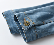 将图片加载到图库查看器,Top Spring Autumn Kids Casual Jacket Girls Ripped Holes Jeans Coats Little Boys Girls Denim Outerwear Costume