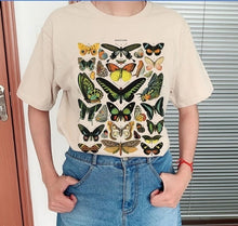 将图片加载到图库查看器,VIP HJN Butterfly T Shirt Aesthetic Cotton T Shirt Women Harajuku Graphic Tees Shirt Sun Flower Butterfly Women's T-shirt