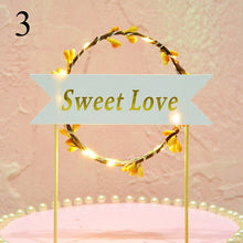 将图片加载到图库查看器,Flower LED Wedding Cake Topper Baby Shower For Girl Happy Birthday Cake Topper Party Decoration Suppliers Cake Decorating Tool