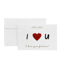 将图片加载到图库查看器,Solid Red Heart Greeting Card with Envelopes Romantic Letter I Love You Forever
