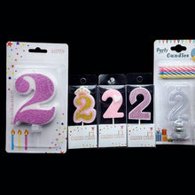 将图片加载到图库查看器,1 Pcs Extra Large Pink Glitter Digital Candle Happy Birthday Cake Decoration Princess Confession 520 Boy Girl Number 0-9