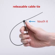 将图片加载到图库查看器,20PCS Zip Ties Releasable Cable Tie color Black and White Plastic 8mm*150mm 8*200 8*250 8*300 8*400 8*450mm