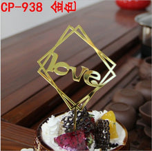 将图片加载到图库查看器,Glitter Happy Birthday Cake Topper Acrylic Letter Gold Silver Cake Top Flag Decoration for Boy Birthday Party Wedding Supplies