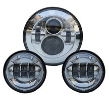 将图片加载到图库查看器,7" 6500K White Light IP67 Waterproof LED Headlight 2pcs 4.5" 6-LED Fog Lamps Kit for Vehicles