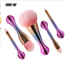 将图片加载到图库查看器,5pcs Rose Gold Mini Cosmetic Beauty Makeup Brushes Set Powder Foundation Eye Shadow Concealer Soft Face Make Up Brush Tools