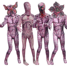 将图片加载到图库查看器,Halloween Women Men Scary Demogorgon Biochemical Zombie Cosplay Costume Mask Headgear Set Carnival Digusting Men-eater Outfit