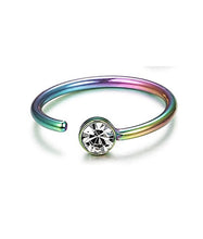 将图片加载到图库查看器,Human Body Piercing C-Shaped Stainless Steel Rhinestone Nose Ring