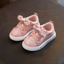 将图片加载到图库查看器,1-3 Years Toddler Baby Girls Bow Sequin Crib Shoe Trend Casual Shoes Dress Shoes