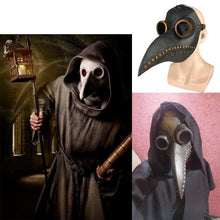 将图片加载到图库查看器,Halloween Plague Doctor Beak Costume Medieval Renaissance Scary Hood Minister Coat Outfit Carnival For Men Adult Robe Mask Hat