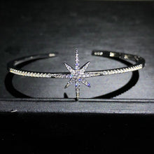 将图片加载到图库查看器,New 925 pure meteor Earrings hexagon Star Lucky Star Christmas Korean Black Pearl Earrings Fashion light luxury jewelry