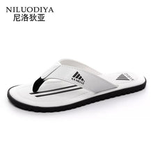 将图片加载到图库查看器,Brand PU Leather Summer Men Slippers Beach Sandals Comfort Men Casual Shoes Fashion Men Flip Flops Hot Sell Footwear 2019
