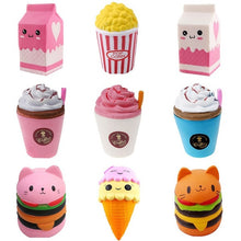 将图片加载到图库查看器,Jumbo Cute Popcorn Cake Hamburger Squishy Unicorn Milk Slow Rising Squeeze Toy Scented Stress Relief for Kid Fun Gift Toy