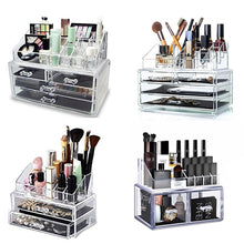 将图片加载到图库查看器,Makeup Organizer Cosmetic Storage Box Transparent Plastic Box Organizador Acrylic Desktop Jewelry Bathroom Multifunctional