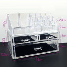 将图片加载到图库查看器,Makeup Organizer Cosmetic Storage Box Transparent Plastic Box Organizador Acrylic Desktop Jewelry Bathroom Multifunctional