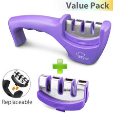 将图片加载到图库查看器,Knife Sharpener 4 in 1 Diamond Coated&Fine Rod Knife Shears and Scissors Sharpening stone System Stainless Steel Blades