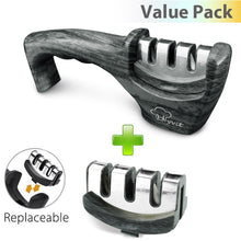 将图片加载到图库查看器,Knife Sharpener 4 in 1 Diamond Coated&Fine Rod Knife Shears and Scissors Sharpening stone System Stainless Steel Blades