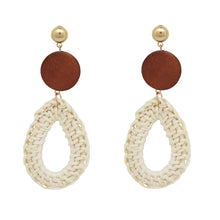 将图片加载到图库查看器，Hand-woven rattan retro tassel earrings
