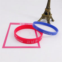 将图片加载到图库查看器，Kpop Bangtan Boys BLACKPINK JUNG KOOK JIMIN V SUGA J HOPE Wristband 2Pcs/Set Big Small Mixed Silica Gel Colored Wristband
