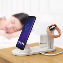 将图片加载到图库查看器，4 in 1 Wireless Charging Dock Station For Apple Watch iPhone X XS XR MAX 11 Pro 8 Airpods 10W Qi Fast Charger Stand Holder
