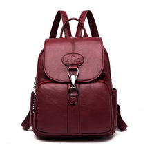 将图片加载到图库查看器，Multifunction Women Leather Backpack For Lady School Bag Shoulder Sac A Dos Travel Back pack Rucksacks
