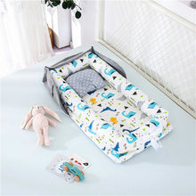 将图片加载到图库查看器，Portable Newborn Baby Crib Nest Bed for Baby Boys Girls Travel Infant Cotton Cradle Crib Baby Sleeping Set
